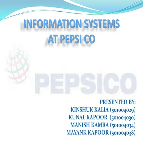 Pepsico information systems