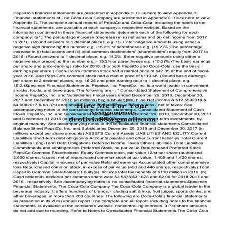PepsiCos financial statements are presented in Appendix B .pdf