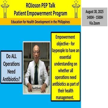 ROJoson PEP Talk: Do ALL Operations Need Antibiotics?