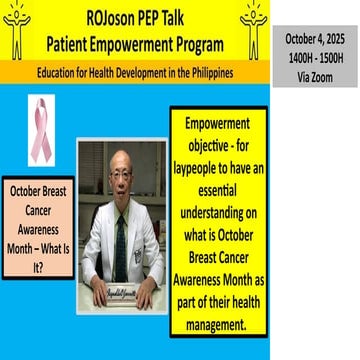 ROJoson PEP Talk: October Breast Cancer Awareness Month - What Is It? 2025