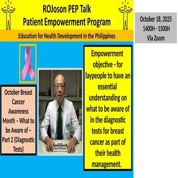 October Breast Cancer Awareness - What to be Aware of - Part 2 - Diagnostic T...