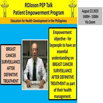 ROJoson PEP Talk: Breast Cancer Surveillance after Definitive Treatment