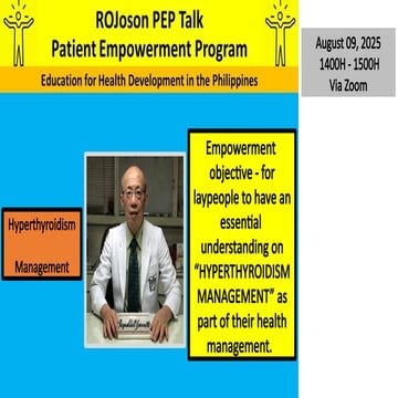 ROJoson PEP Talk: HYPERTHYROIDISM MANAGEMENT
