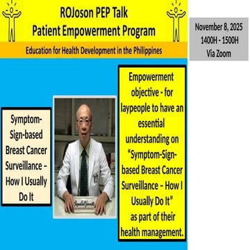 ROJoson PEP Talk: Symptom-Sign-Based Breast Cancer Surveillance - How I Usual...