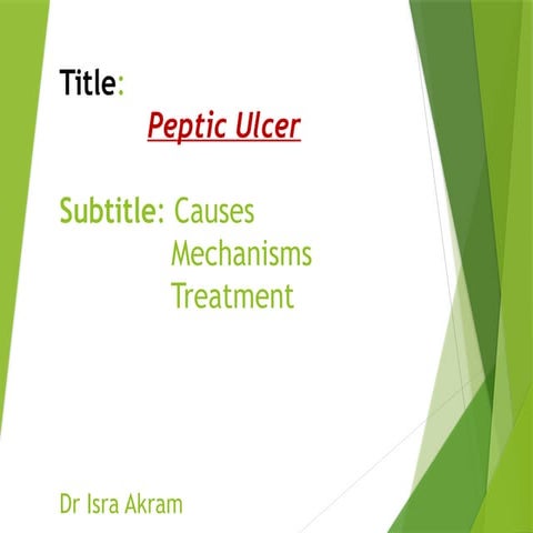 Peptic Ulcers Introductory Lecture Pptx