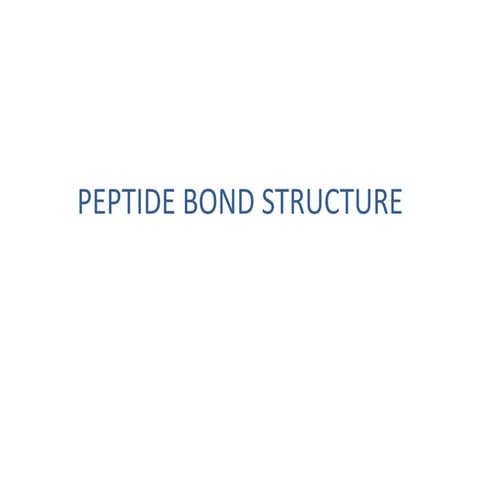 Peptide bond structure