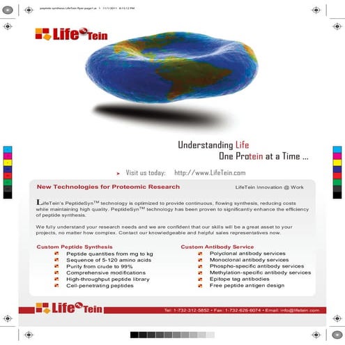 Peptide synthesis Service - LifeTein | PDF | Biological Sciences | Science