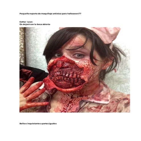 Pequeño reporte de maquillaje artístico para halloween  esther leon