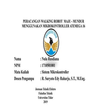 Peracangan walking robot  maju   mundur menggunakan mikrokontroller