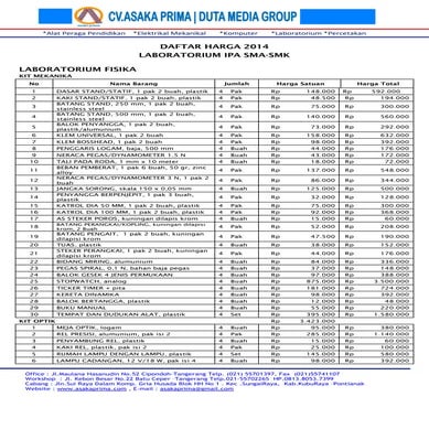 Peralatan laboratorium ipa sma smk 2014