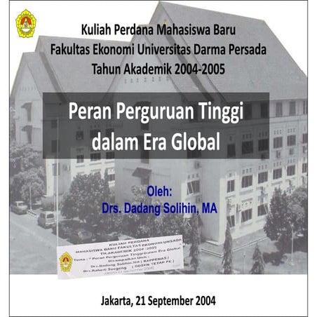 Peran Perguruan Tinggi dalam Membangun Generasi Unggul dan Berdaya Saing Global