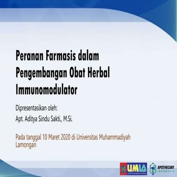 Peranan Farmasis dalam Pengembangan Obat Herbal Immunomodulator