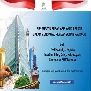 Peran APIP Bappenas Mengawal Perencanaan Pembangunan - 22 November 2023 ...