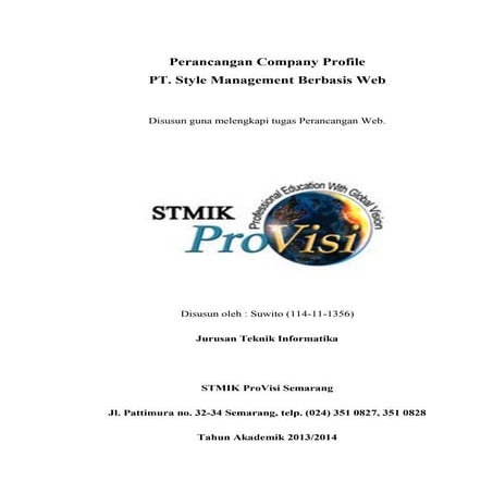 Perancangan company profile berbasis Web