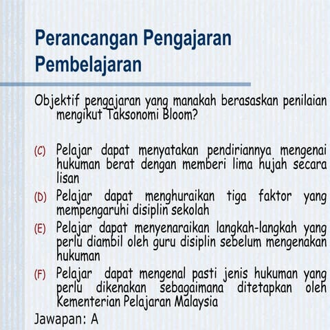 Perancangan pengajaran pembelajaran