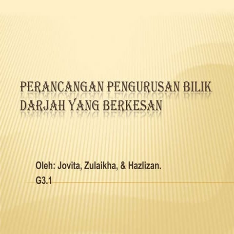 Perancangan pengurusan bilik darjah yang berkesan