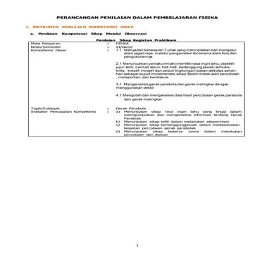 Perancangan penilaian dalam pembelajaran fisika xi