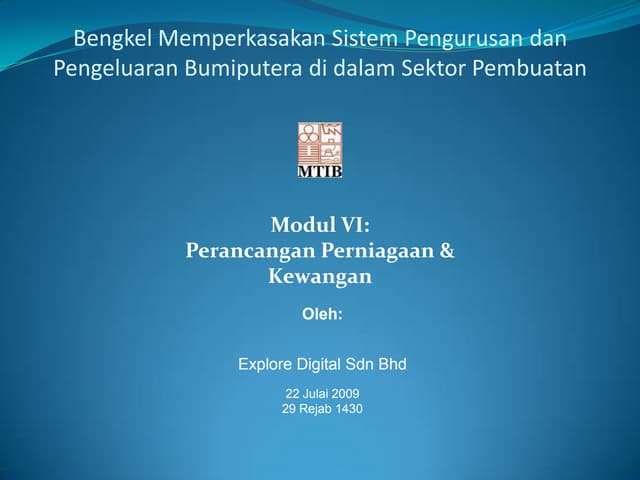 Perancangan perniagaan & kewangan