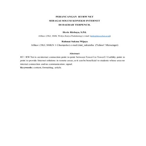 Perancangan  rt rw net