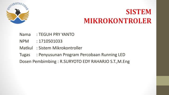 Perancangan running led teguh pry | PPTX
