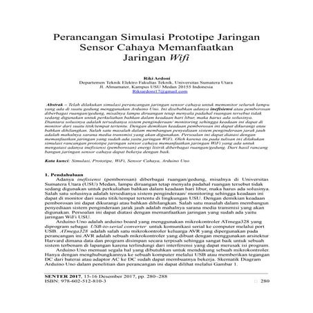 Perancangan simulasi prototipe jaringan sensor cahaya memanfaatkan jaringan wifi