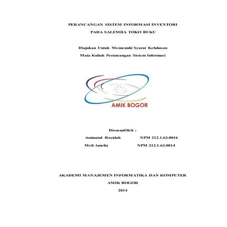 Perancangan sistem informasi inventori