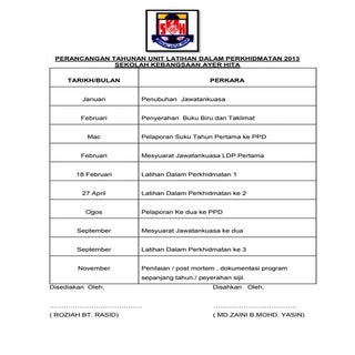 Perancangan tahunan unit latihan da...