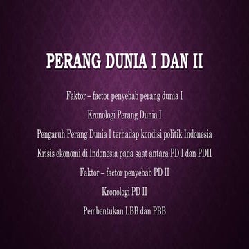 Perang dunia i dan ii