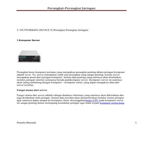 Perangkat perangkat jaringan