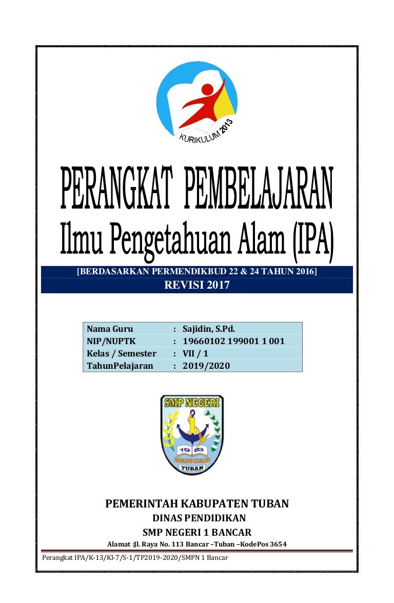 Daftar Mata Pelajaran Smp Kelas 7
