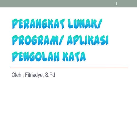 Perangkat lunak pengolah kata