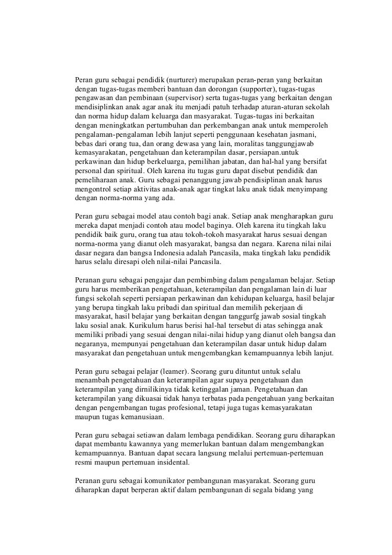 Peran Guru Sebagai Pendidik