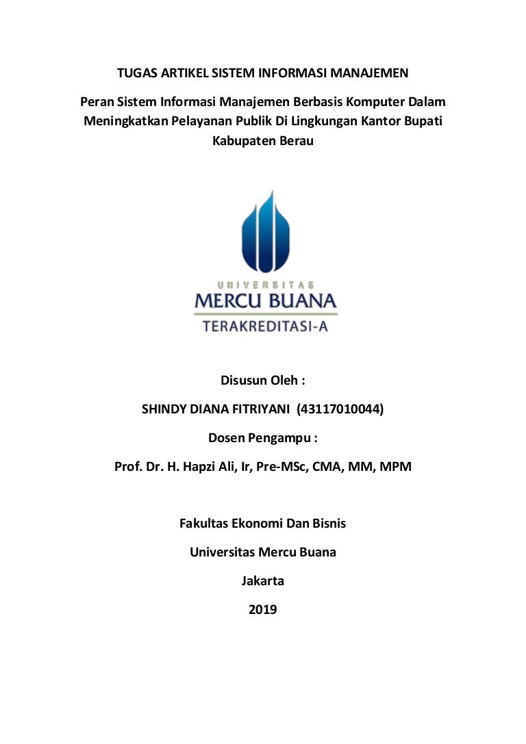 Peran Sistem Informasi Manajemen Berbasis Komputer Dalam Meningkatkan
