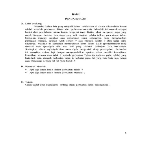 Perbandingan antara aliran perbuatan tuhan dan perbuatan manusia