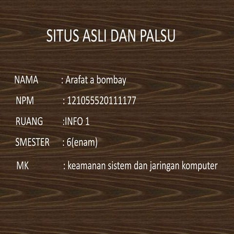 Perbedaan situs palsu dan asli