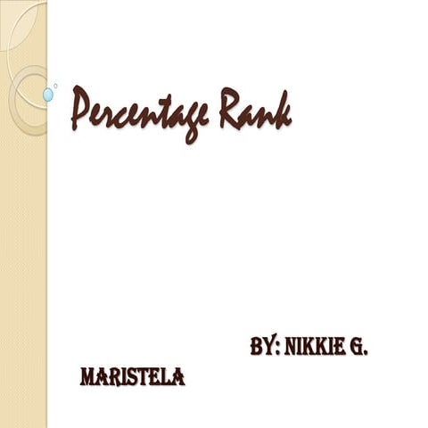 Percentage Rank