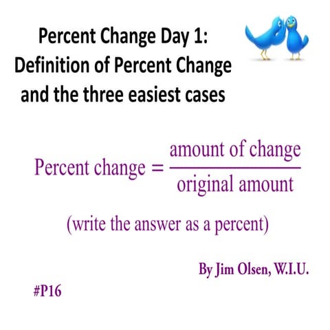 Percent Change Day 1: Definition of percent change