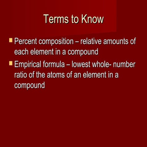 Percent comp_empirical formula_molecular formula