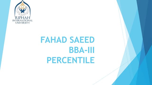 Statistical Methods Quartile Decile Percentile Pptx