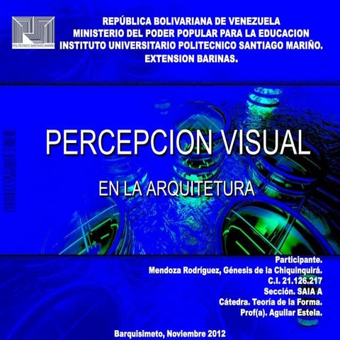 Percepcion visual en la arquitectura. genensis mendoza