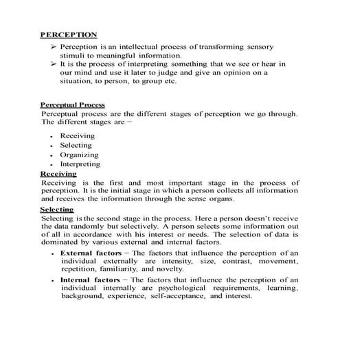 Perception