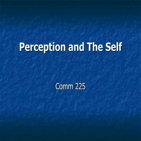 Perception and the self