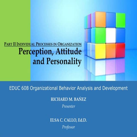 Perception attitude and personality