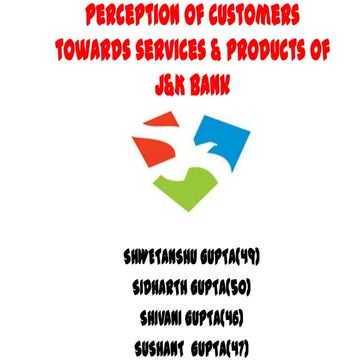Perception of customers towards services & products of