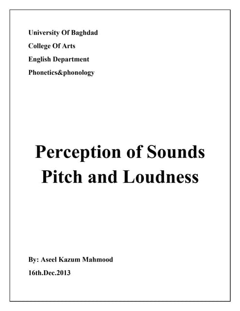 Perception of sound