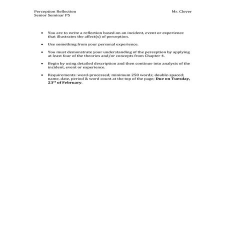 Perception reflection