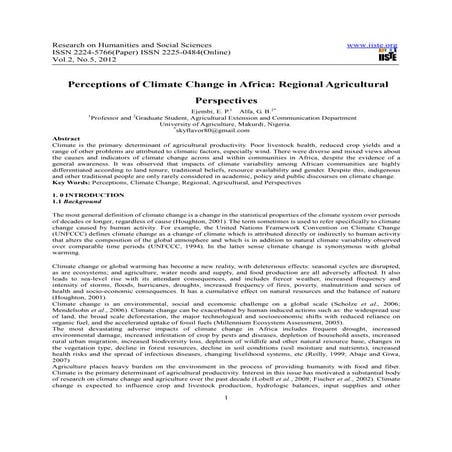 Perceptions of climate change in africa