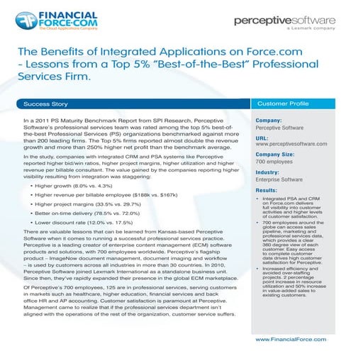 Customer testimonial FinancialForce - Perceptive Software