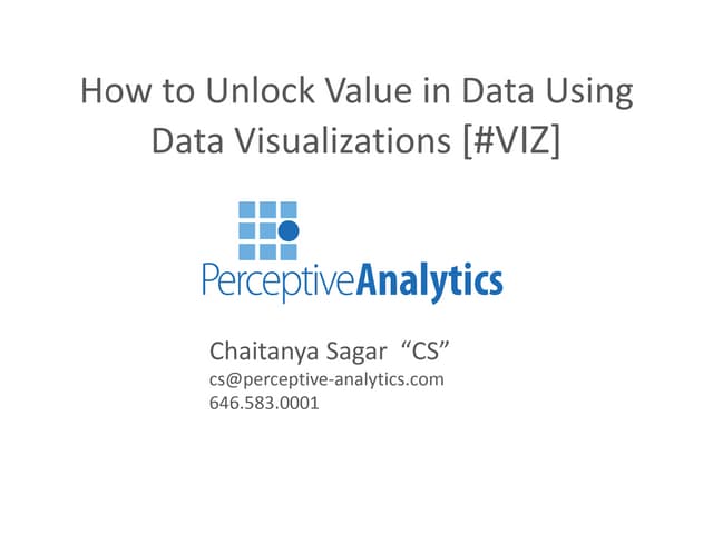 Perceptive Analytics Unlock Value from Data Visualizations - Informs'14 Boston