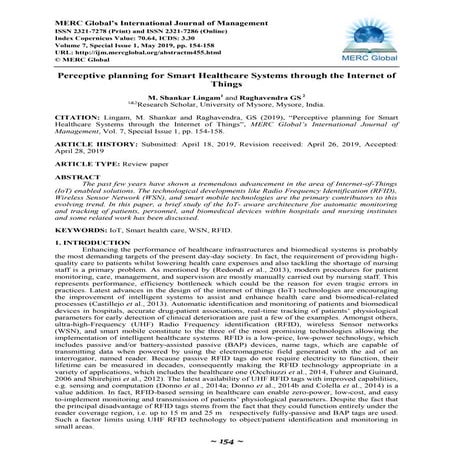 Perceptive planning for smart healthcare system through the internet of things